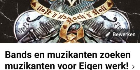 Nieuwe facebook groep bands en muzikanten zoeken voor eigen werk