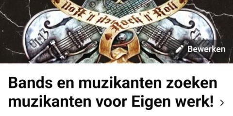 Nieuwe facebook groep muzikanten voor eigen werk