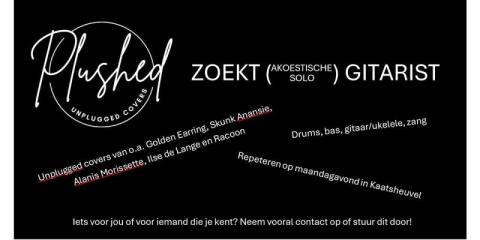 Unplugged band zoekt gitarist