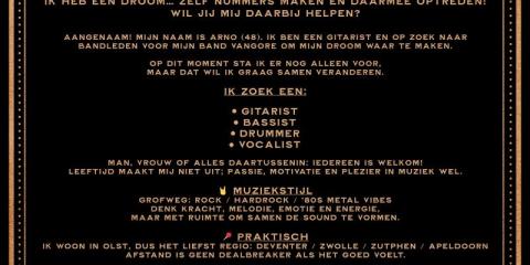 VanGore zoekt bandleden!