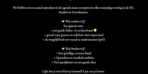 Gitarist gezocht voor T.P.S. Band!