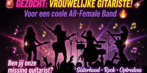 Gezocht Gitariste voor vrouwenband.