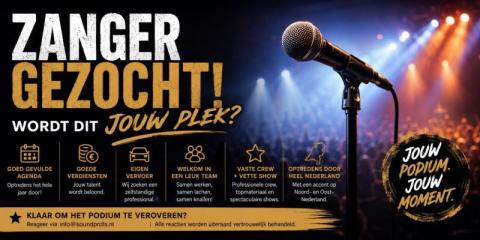 Energieke zanger / entertainer gezocht!