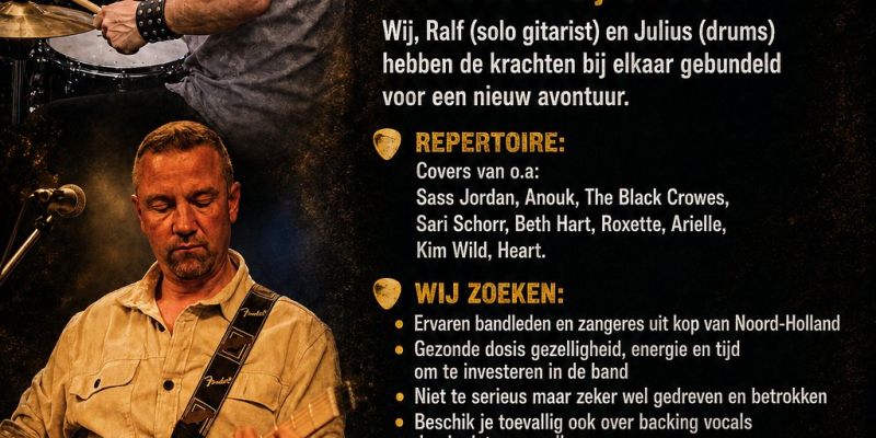 Nieuwe Rock/Blues coverband ROXZONE zoekt bandleden
