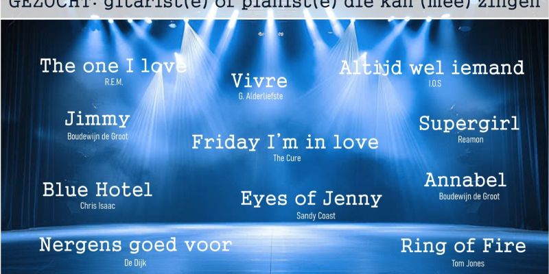 Gezocht: (semi)akoestische gitarist met zangskills